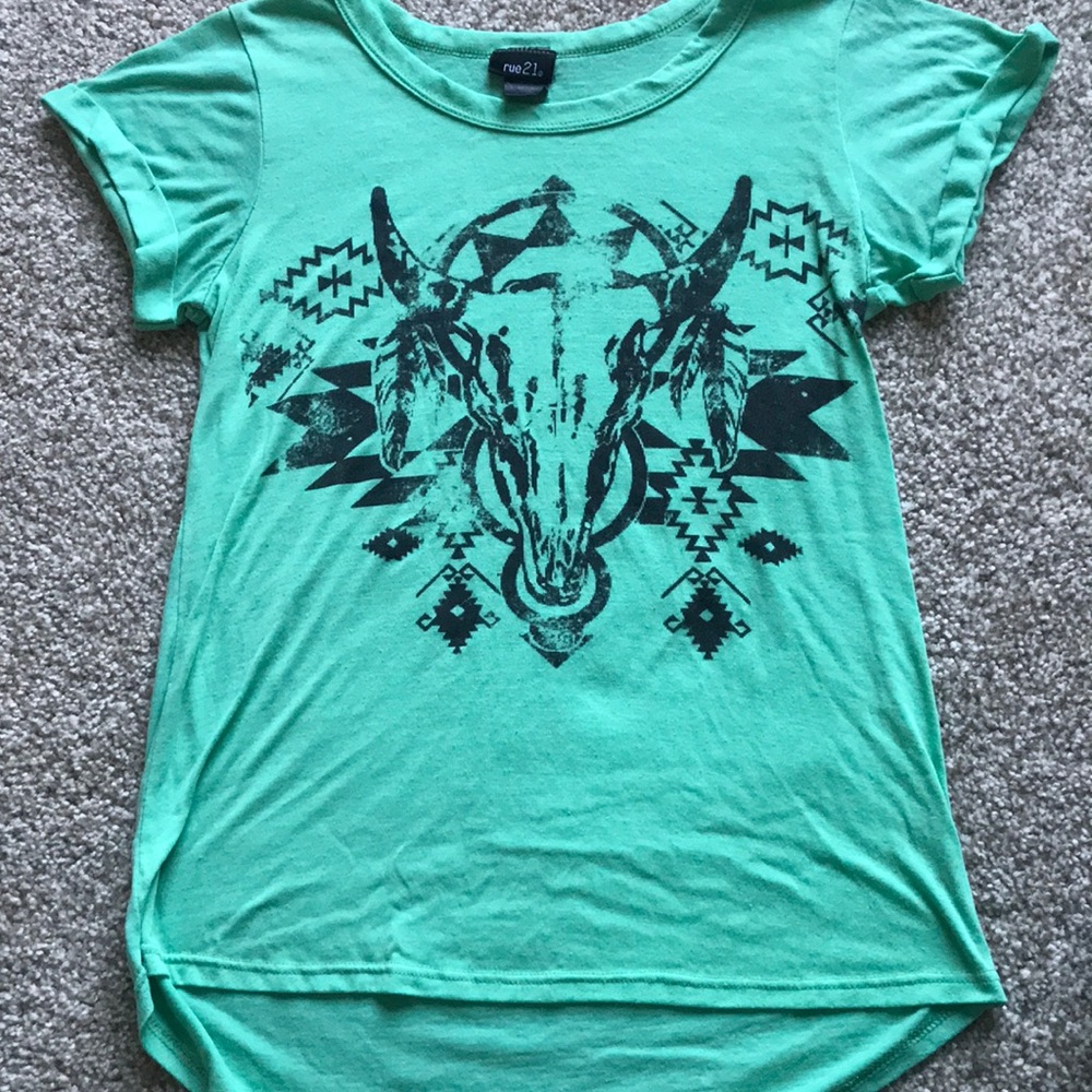 Teal Top With Design